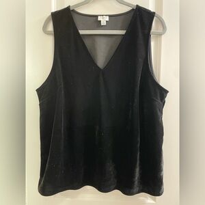 J. Crew Black Velvet Tank Top NWOT